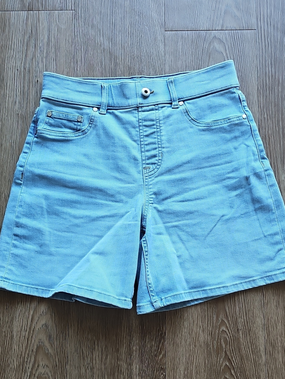 SPANX Light Blue Denim Shorts